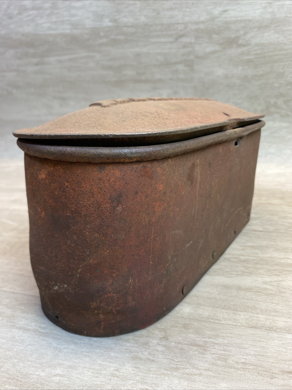 Antique Adriance cast iron mower reaper collectible tool box Chipped BARN FIND