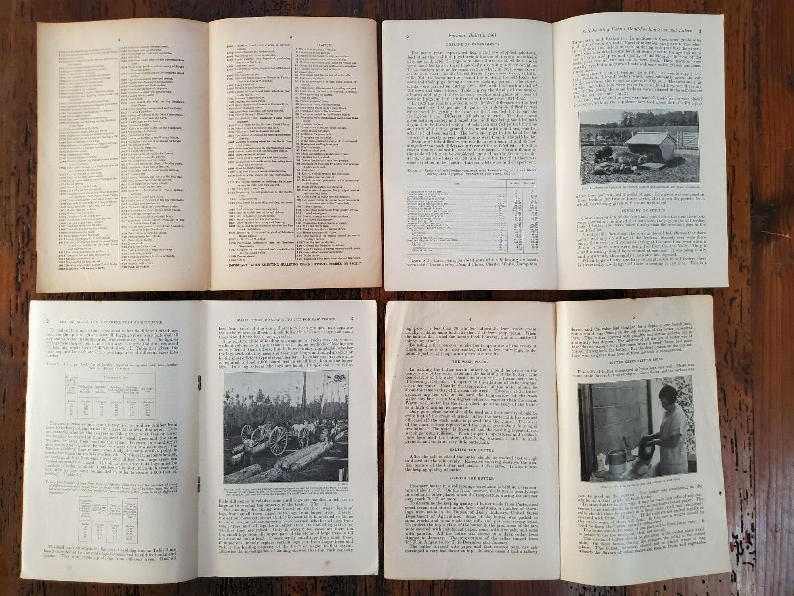 US Vintage Department of Agriculture Farmers Bulletin Lot of 4 Different (DA17)