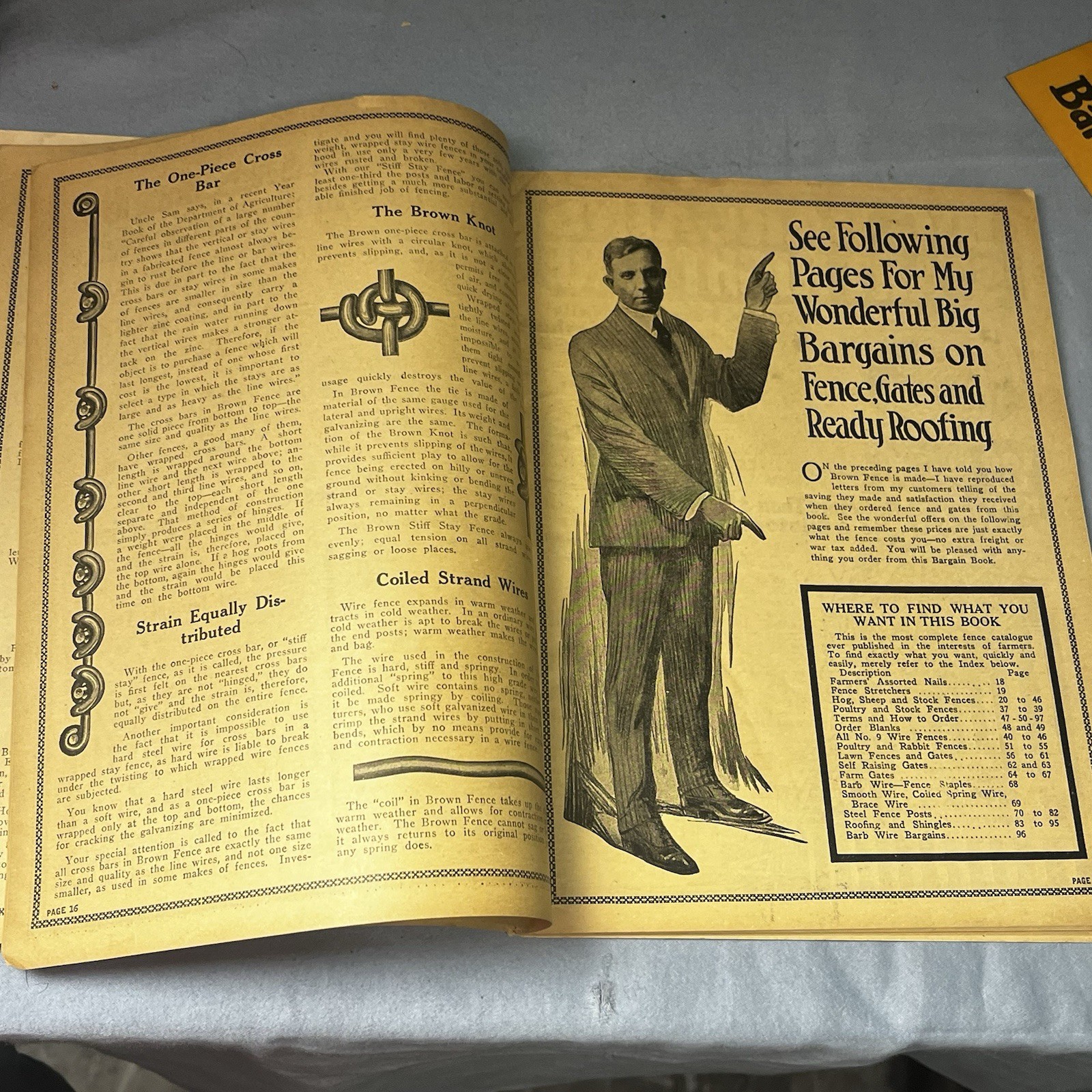 Vintage Sales Catalog Brown Fence Gate Barbes Wire