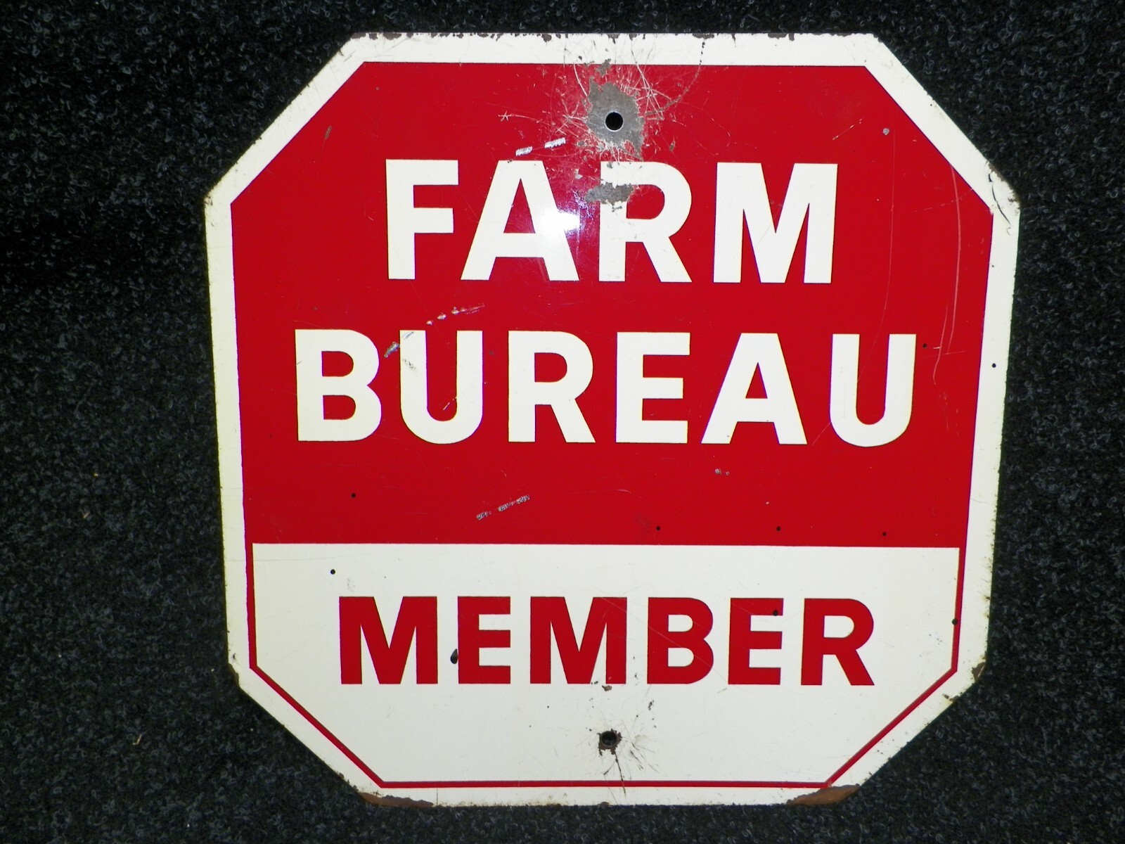 Vintage Farm Bureau & Stop Sign 15″ X 15″ Metal Sign Dekalb County Illinois
