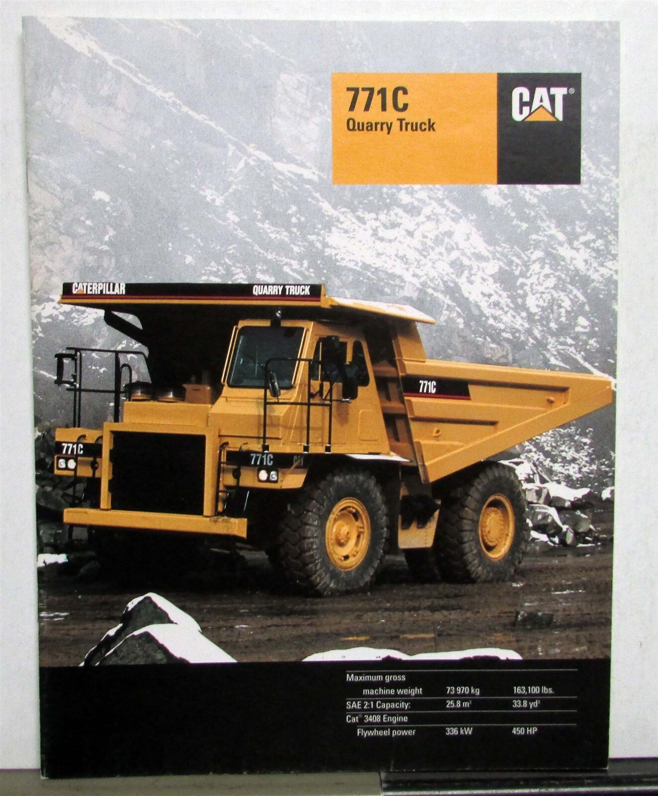 1994 Caterpillar 771C Quarry Truck Specifications Construction Sales Brochure