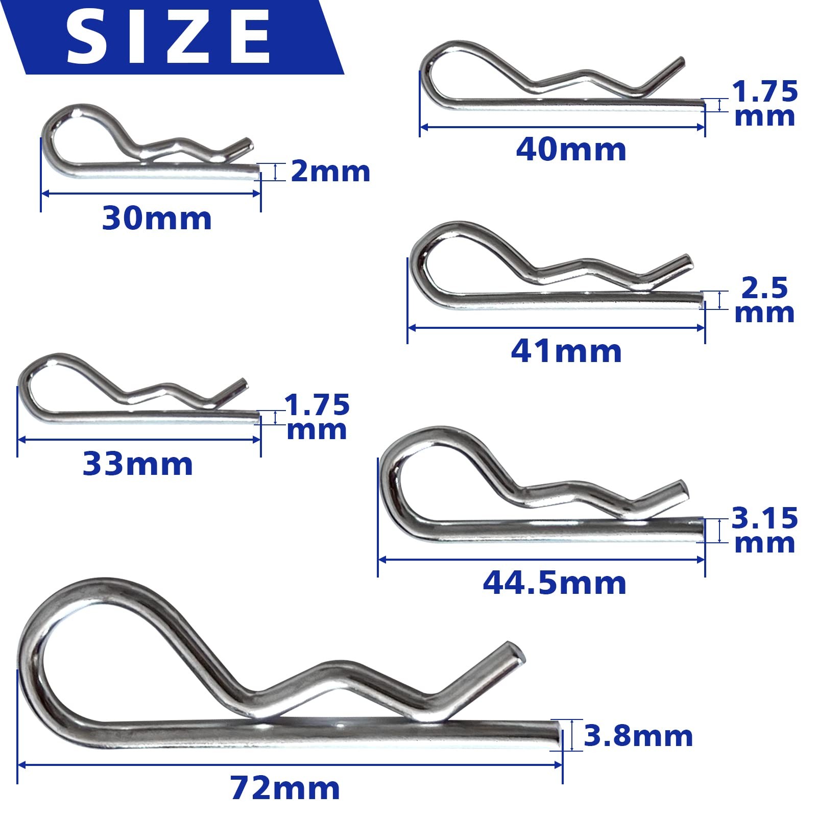Hitch Pin Clip Pins 119Pcs – Linch and PTO Pins for Trailers Tractors Trucks …