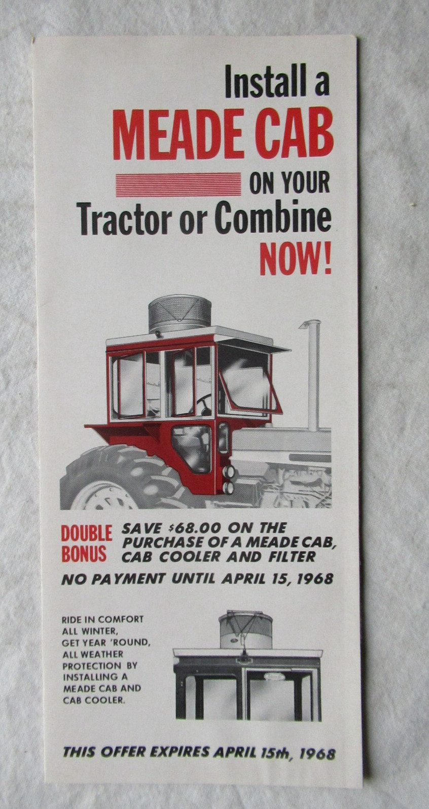 Tractor Cab Brochure John Deere 4020 Farmall 1206 Case 930 Oliver 1800 MF 1130