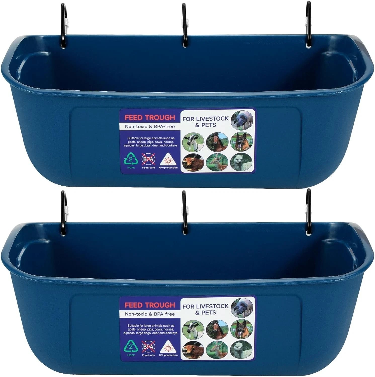 Comprehensive 2 Pack 9 Quart Livestock Feeders: Versatile & Safe Design