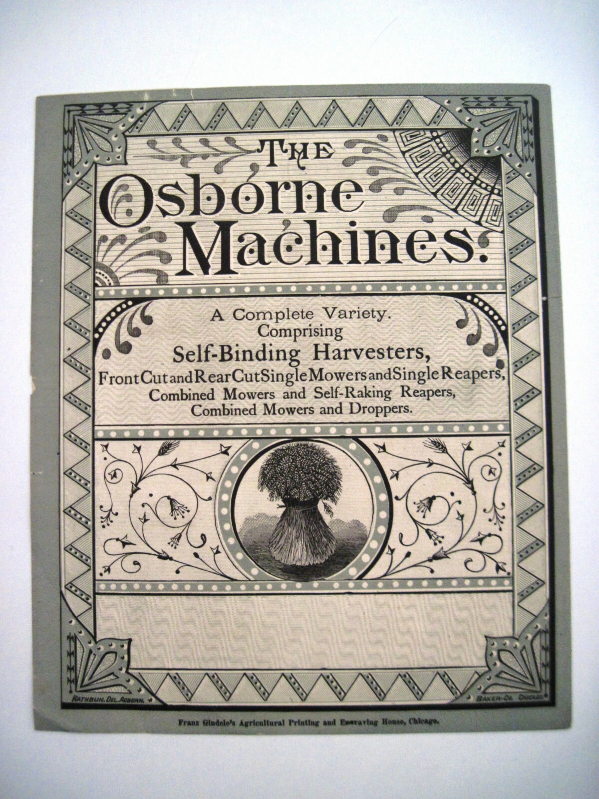 1880 Advertising Print for “D.M. Osborne & Co. Harvesting Machinery” *