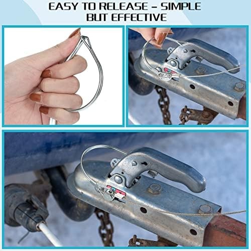 Umigy 10 Pcs Trailer Coupler Pin with Steel Quick Release Ring, 2-3/4″ x 1/4″…