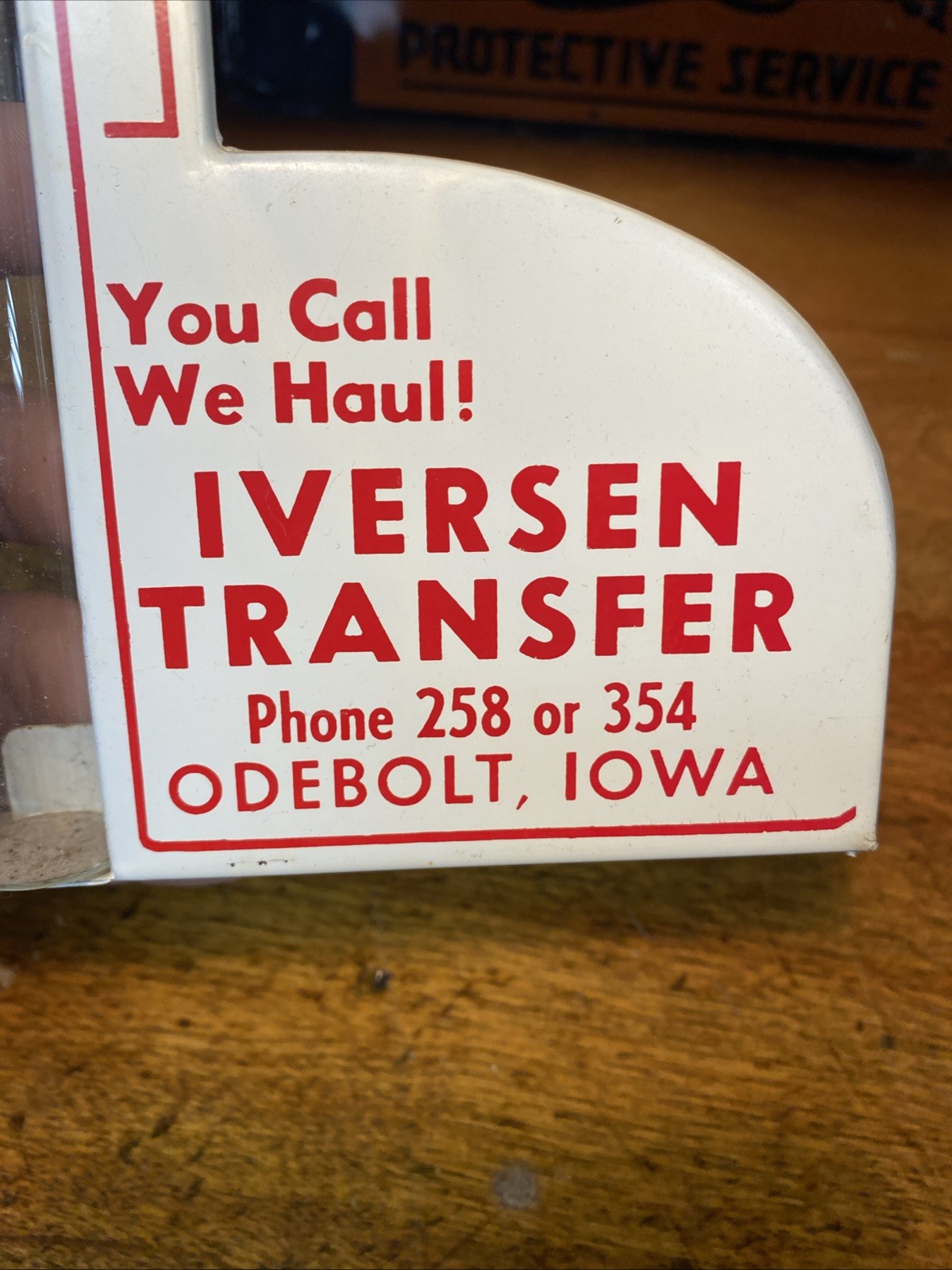 Vintage Iversen Transfer Rain Gauge Sign Odebolt Iowa Metal Sign