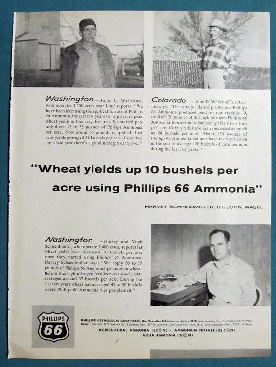 Original 1962 Fertilizer Ad Photo Endorsed by Jack Williams of Lind Washington