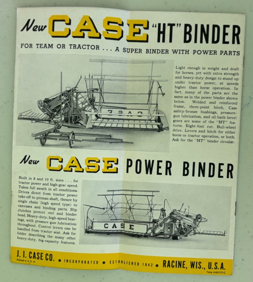 Case Horse Drawn Grain Binder For 1937 Brochure DCPA26