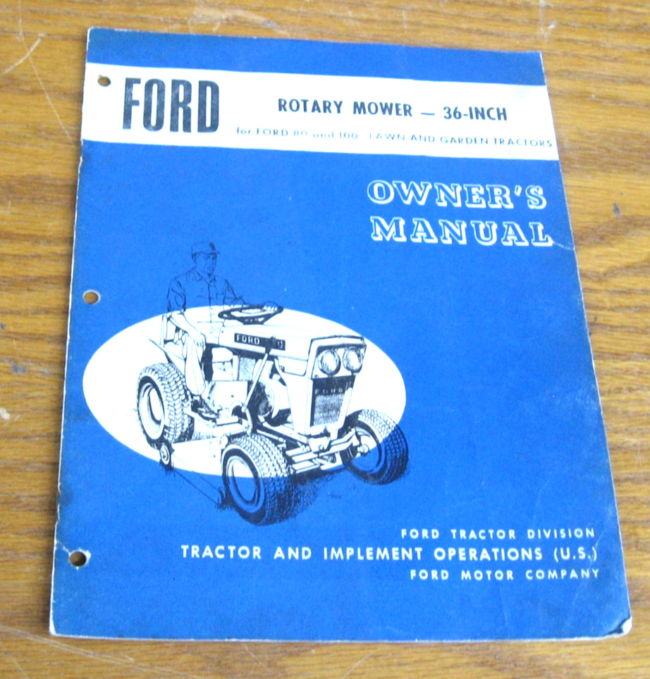 VINTAGE 1965 FORD ROTARY MOWER 36 INCH OWNERS OPERATORS MANUAL