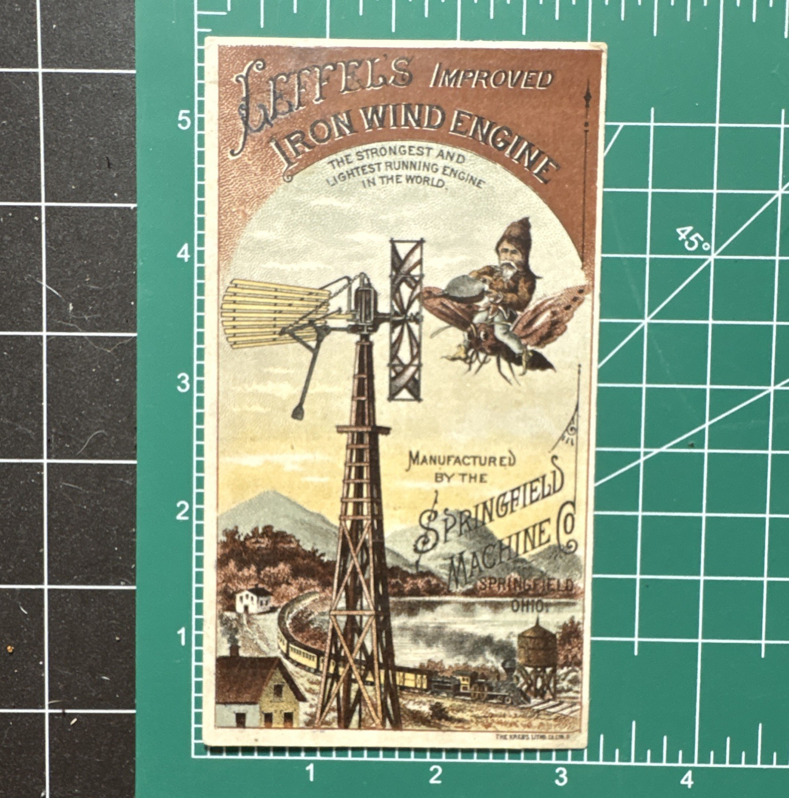 The Springfield Machine Co. Agriculture Trade Card, Leffel’s Wind Engine
