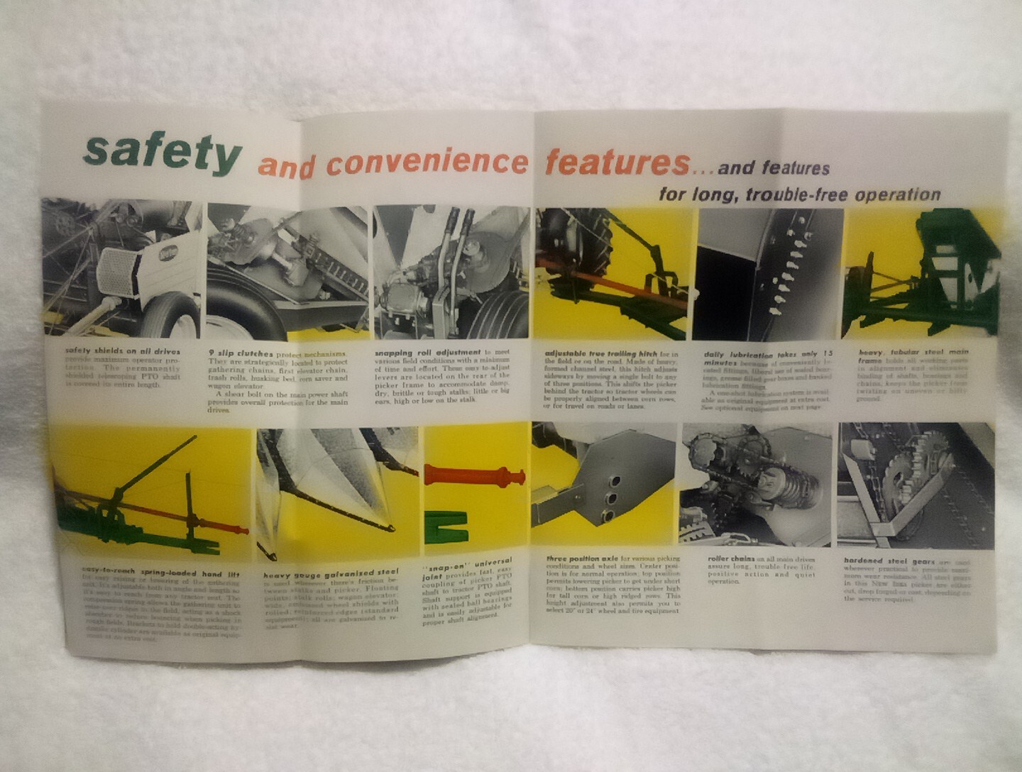 New Idea Two-Row Pull Type Corn Pickers Vintage 1963 Advertising Farm Brochure
