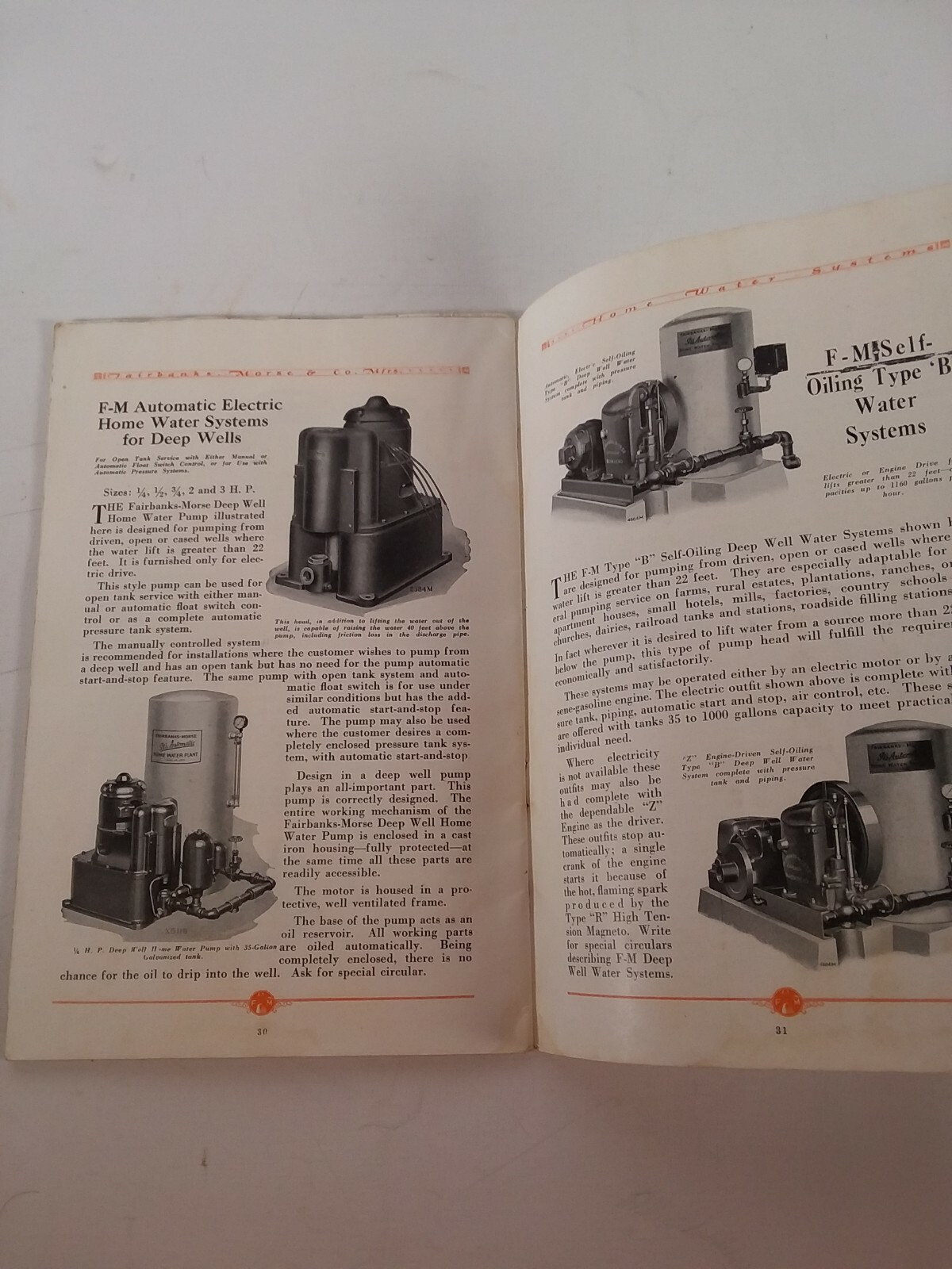 1929 Fairbanks Morse Home Water service catalog pamphlet vintage Lose page’s