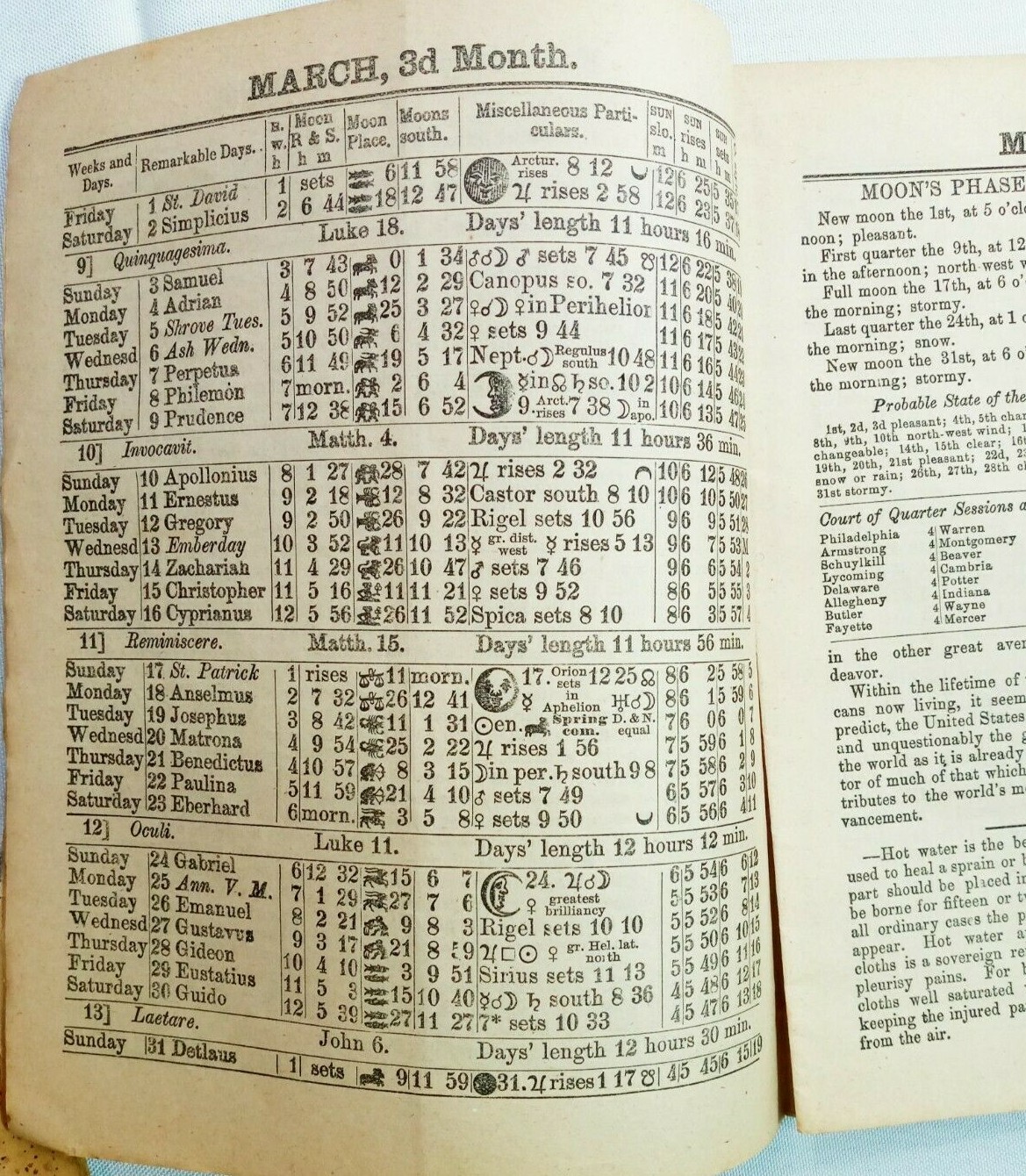 Vintage 1889 John Bear Baer’s Agricultural Almanac Lancaster PA Antique Farmers