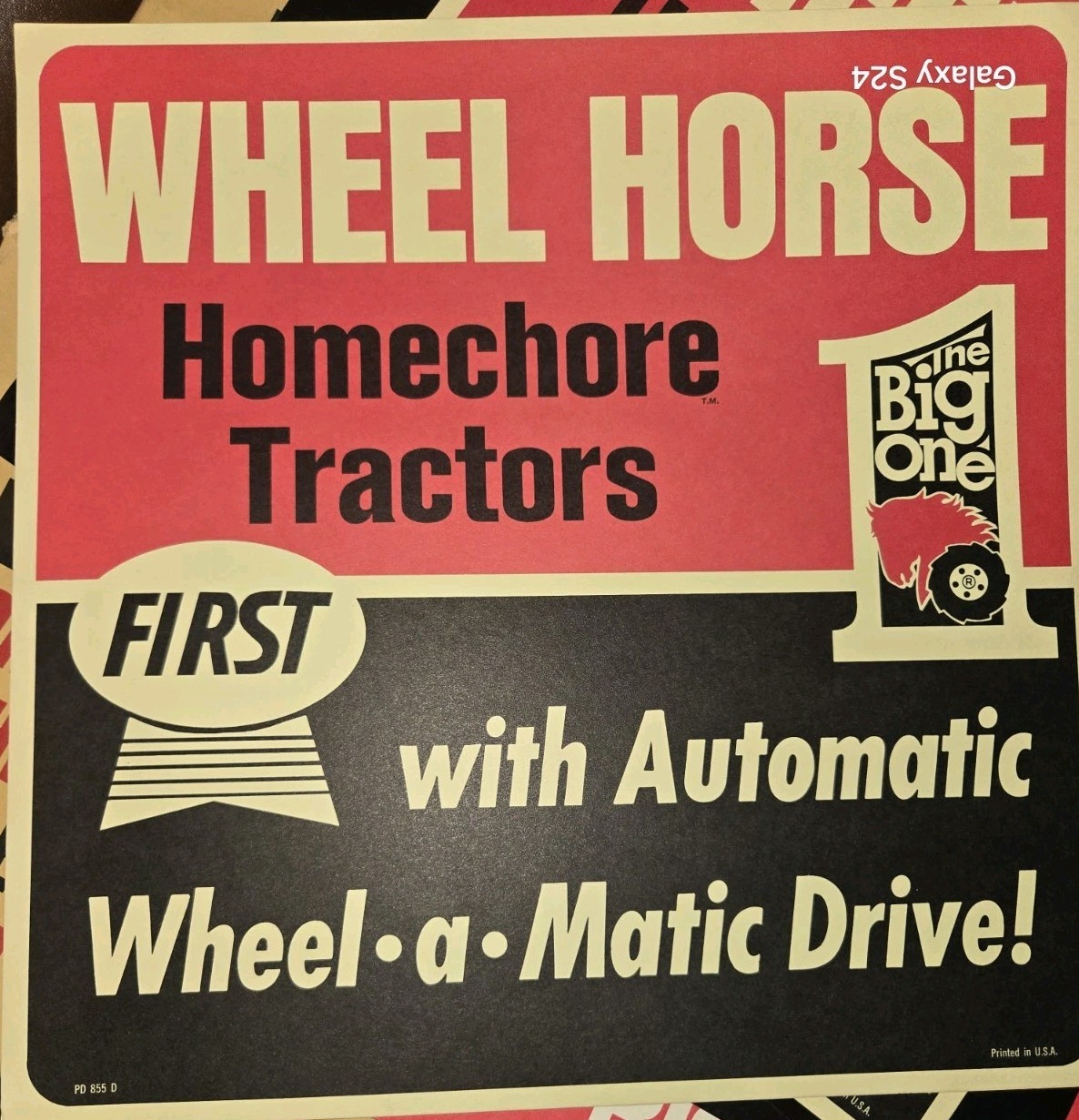 NOS WHEEL HORSE “THE BIG ONE” FOR BIG SALES WHEEL HORSE HOMECHORE TRACTORS