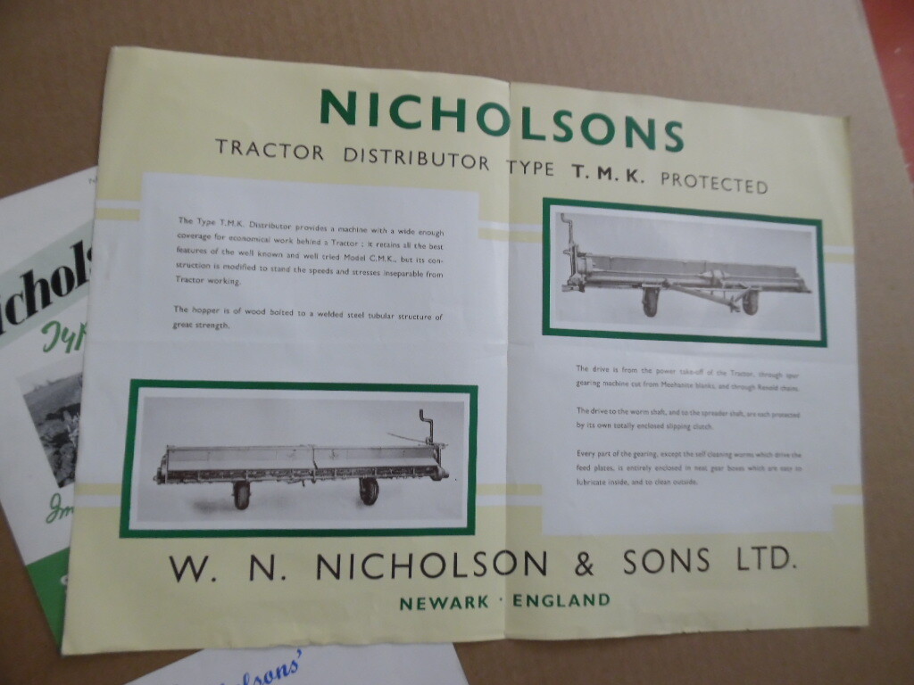 c.1952 W.N. Nicholson & Sons Ltd Farm Machinery Brochure Lot Newark UK Vintage