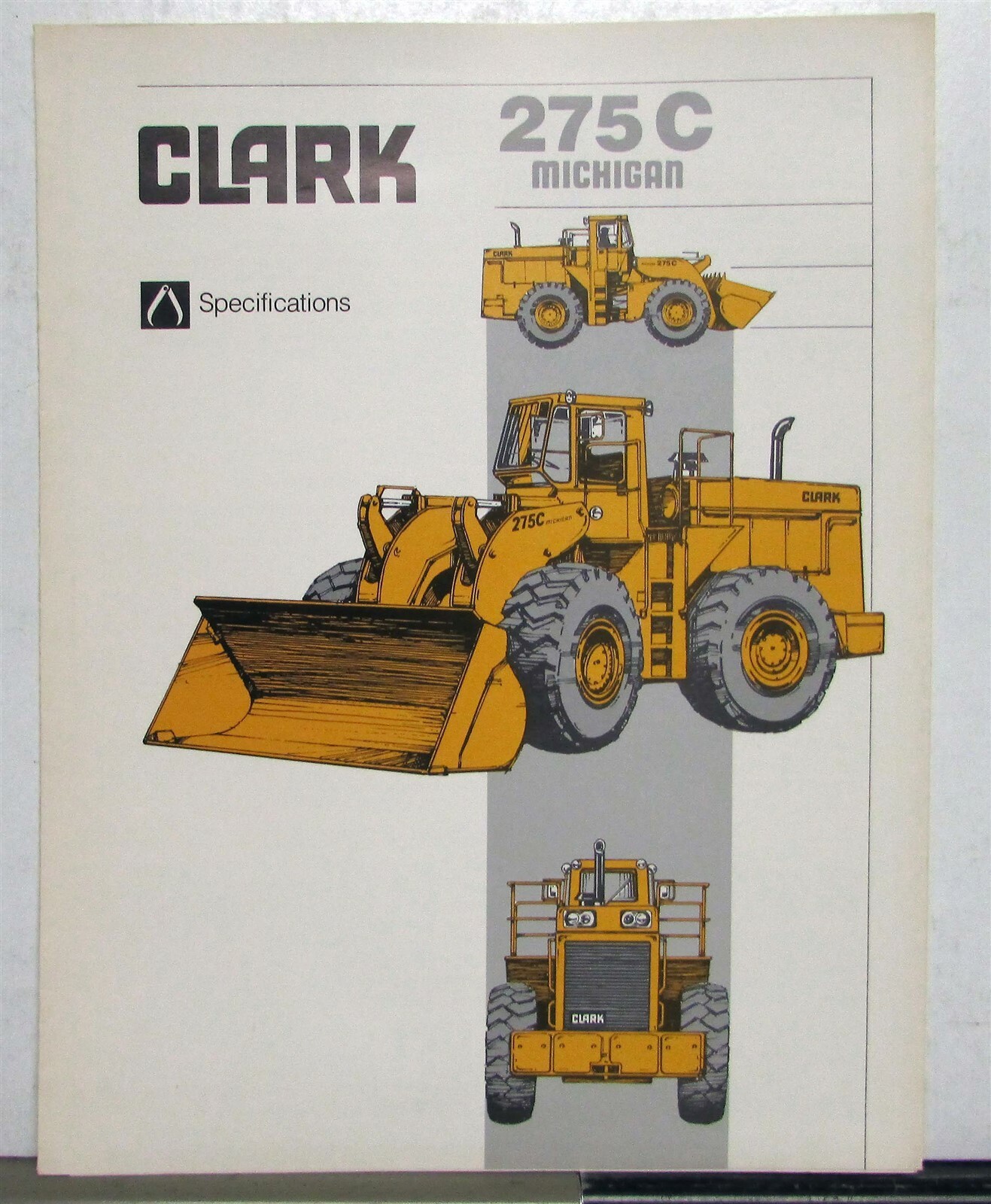 1981 Clark 275C Wheel Loader Specifications Construction Sales Tri-Folder