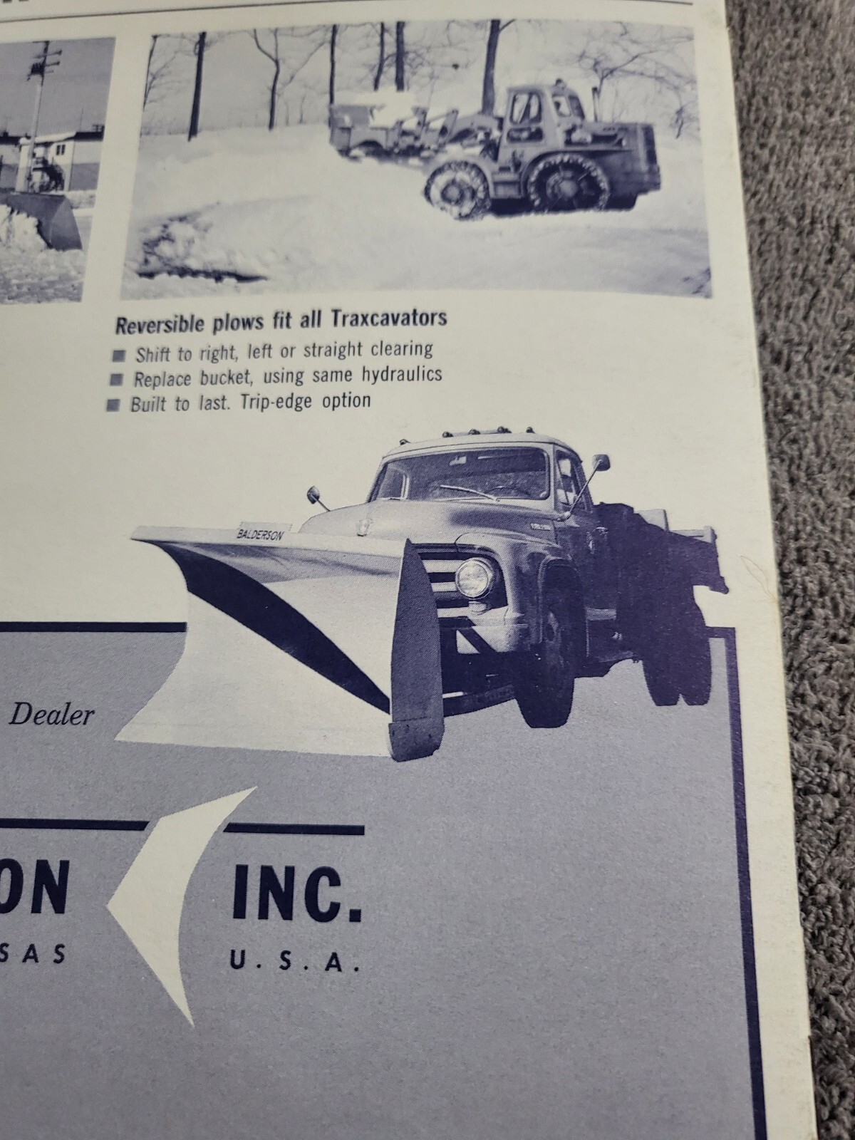 1965 Balderson V Snow Plow Blades Attachments Tractor Construction Grader Dozer