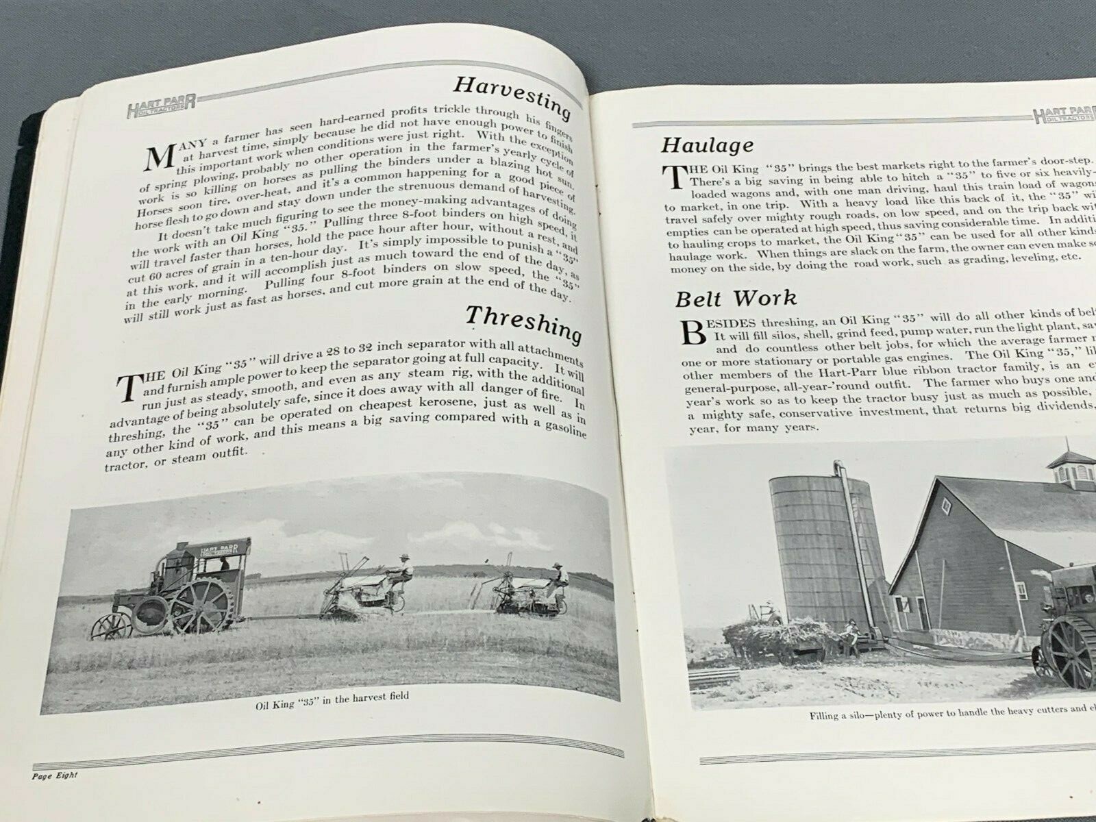 Vintage 1910’s HART PARR OILKING 35 Prairie Tractor Sales Brochure Catalog RARE