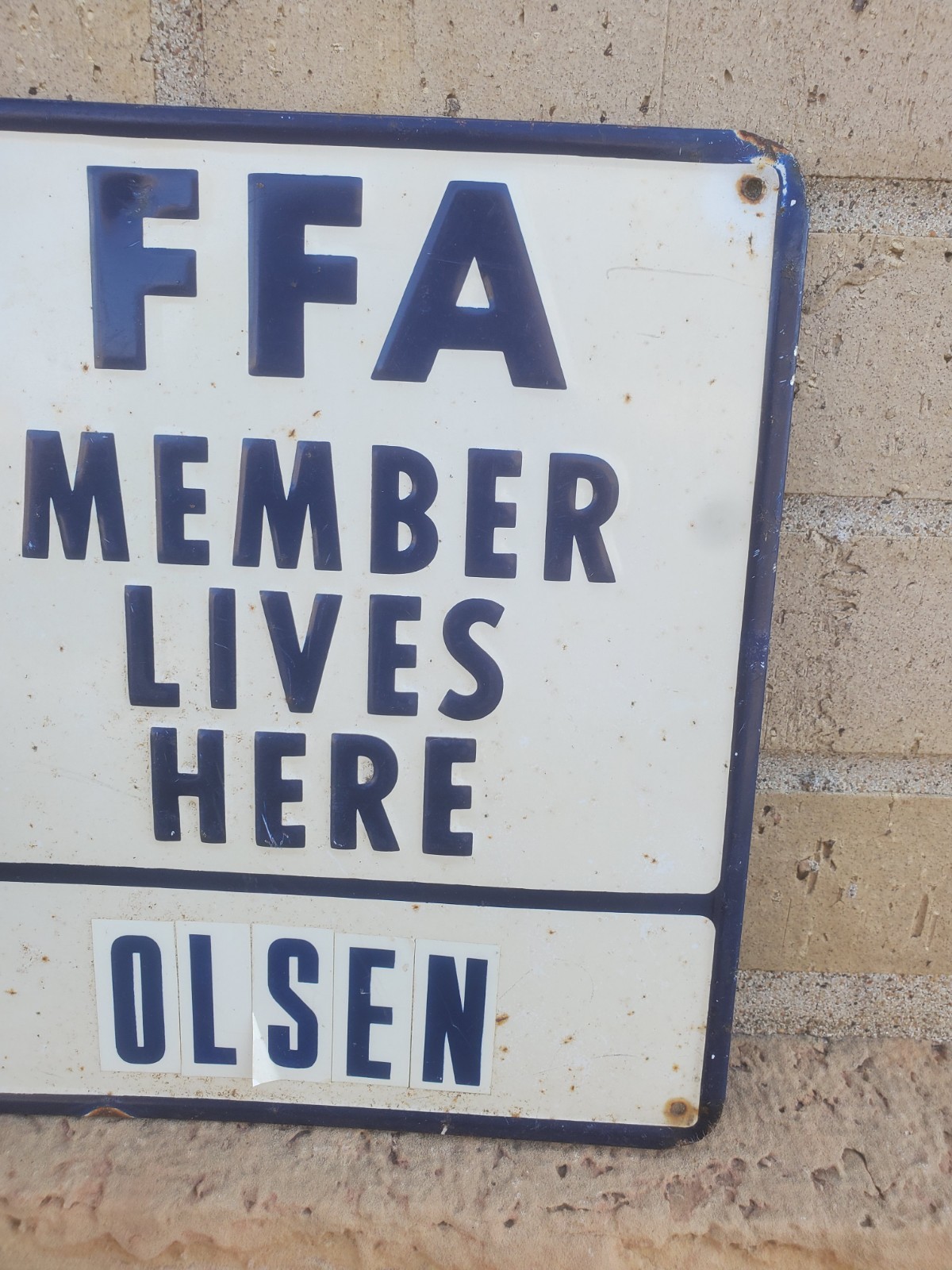 13-1/2″ X 9-1/2″ Metal Sign FFA Member Lives Here Vocational Agriculture Farmers