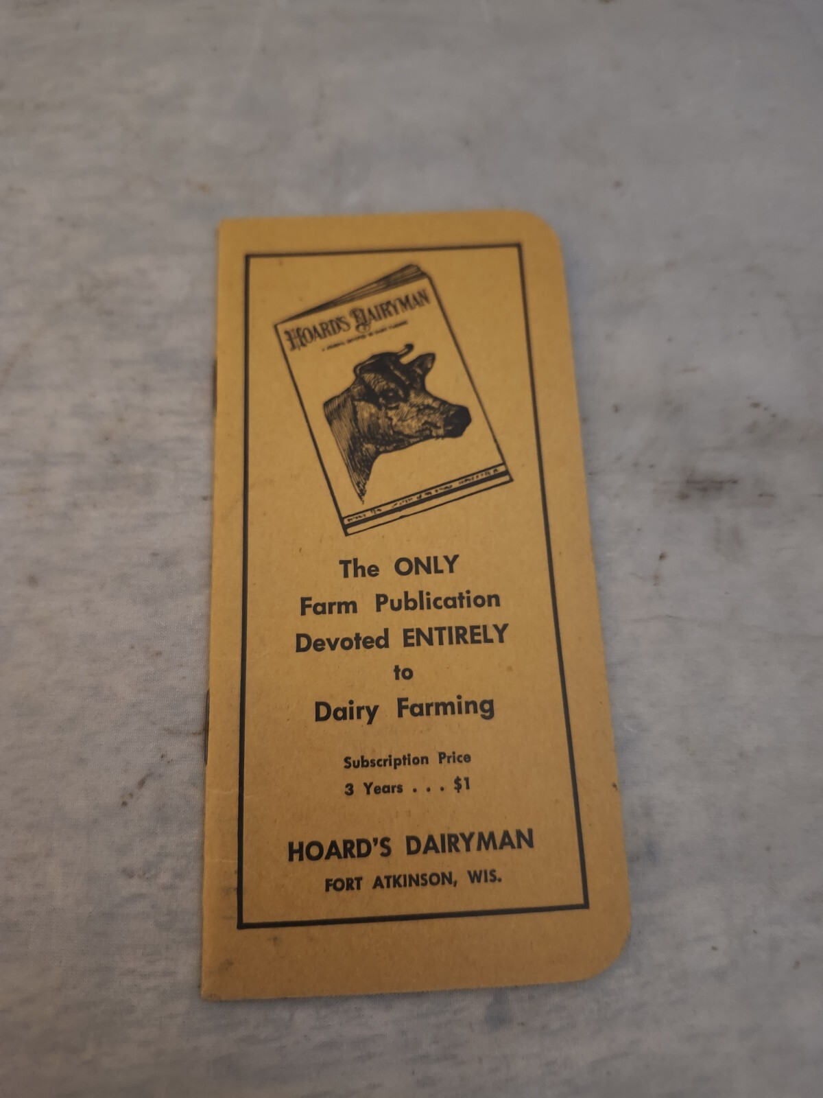 HOARD’S DAIRYMAN Memo Book Fort Atkinson Wisconsin Unused 1940’s Era