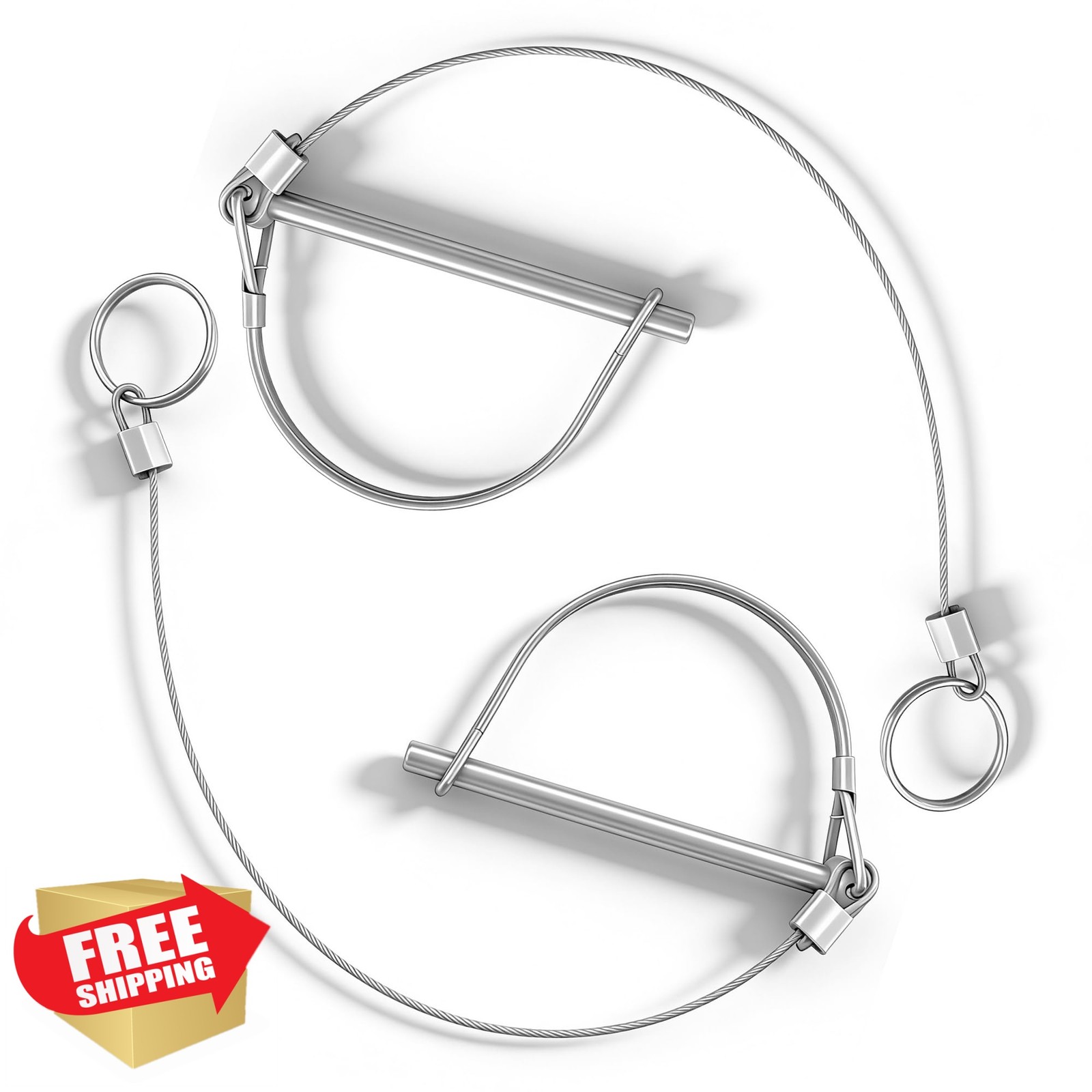 Ayxwkyfc 2 Pack Trailer Pin w/Wire 1/4″ x 3.54″
