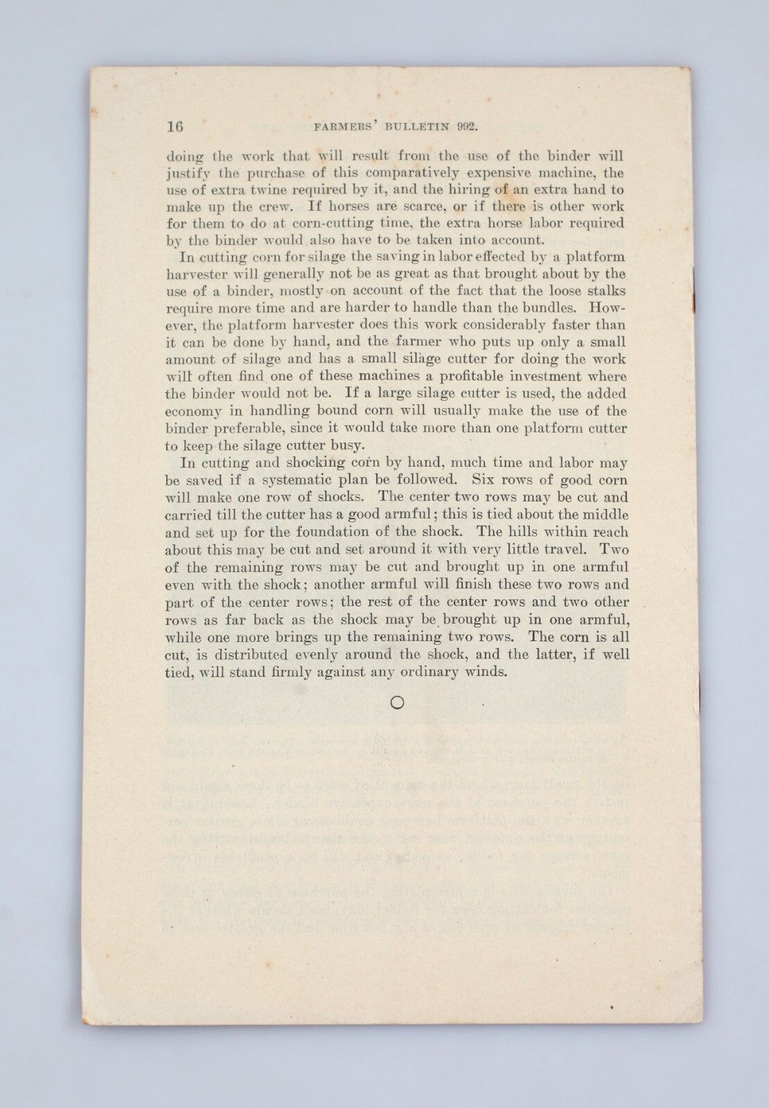 Vintage 1918 USDA Farmer’s Bulletin The Use of Machinery in Cutting Corn
