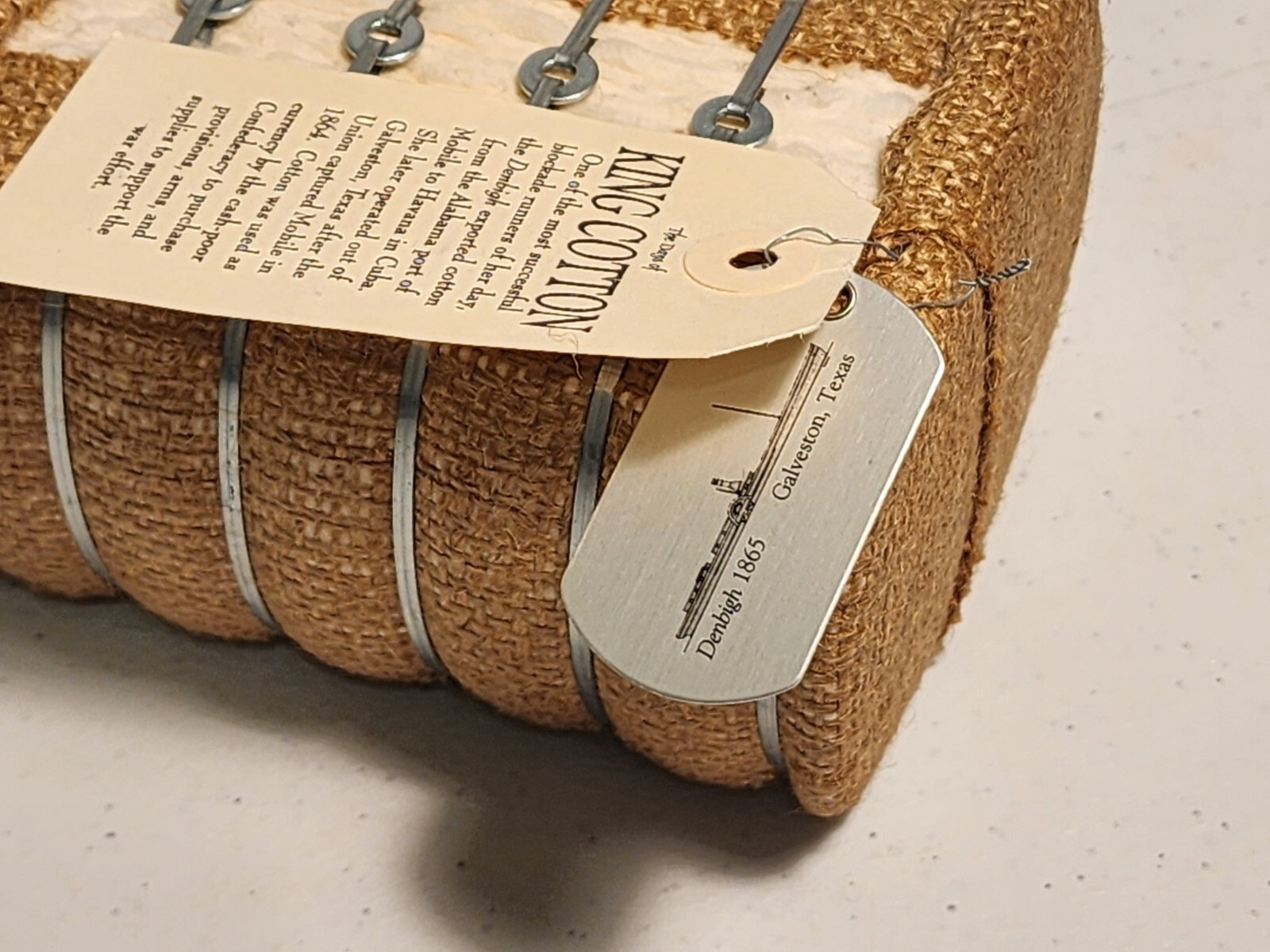 VTG Texas Mini Cotton Bale Souvenir 5″ Nautical Archaeology Program & TEXAS A&M