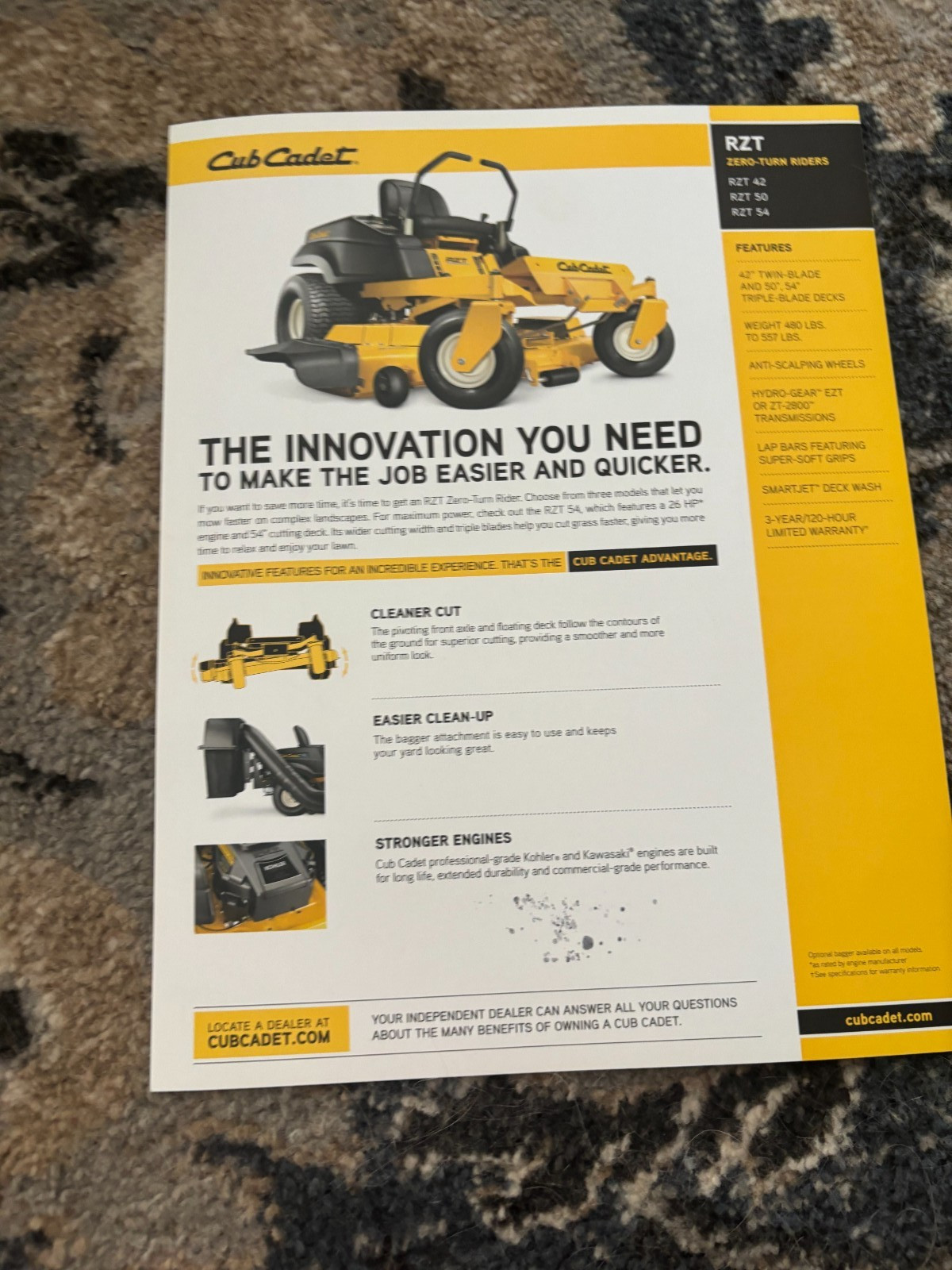 Cub Cadet RTZ Zero Turn Mowers Brochure FCCA25