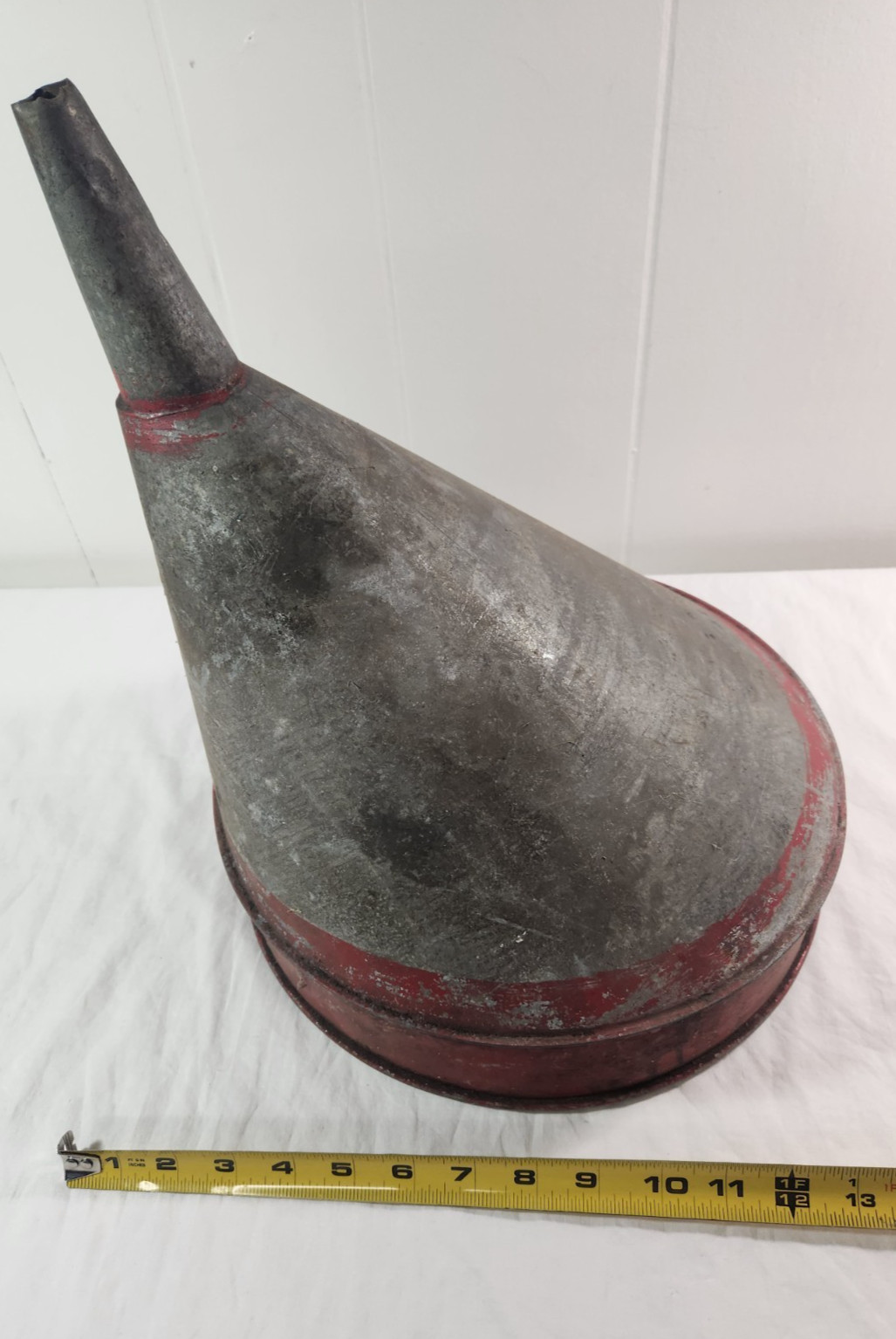 Delphos Funnel Vintage Galvanized Large Metal 14″ Tall 12 1/2″ dia Farm U.S.A.