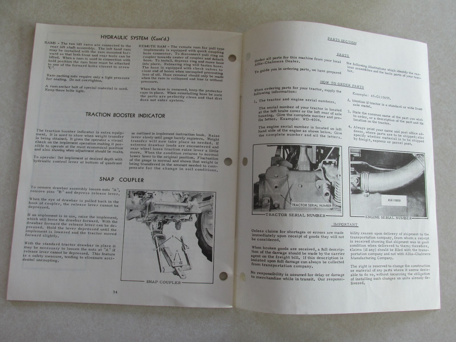 MBE79 Farm Manual Operating Instructions WD 45 Tractor Deutz Allis