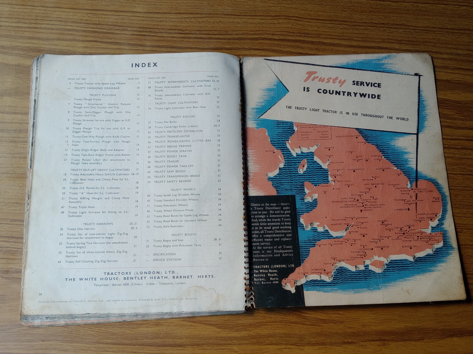 ANTIQUE CATALOG TRACTORS LONDON LTD TRUSTY FOR POWER VERSATITITY FARM EQUIPMENT