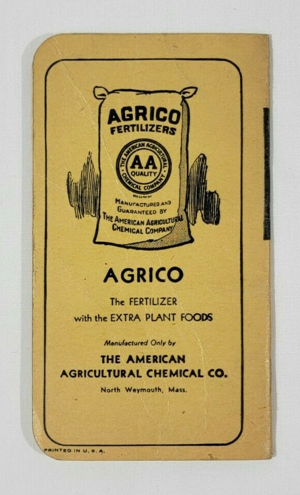 1934 Agrico Memo Book With Calendar – Agriculture / Farming