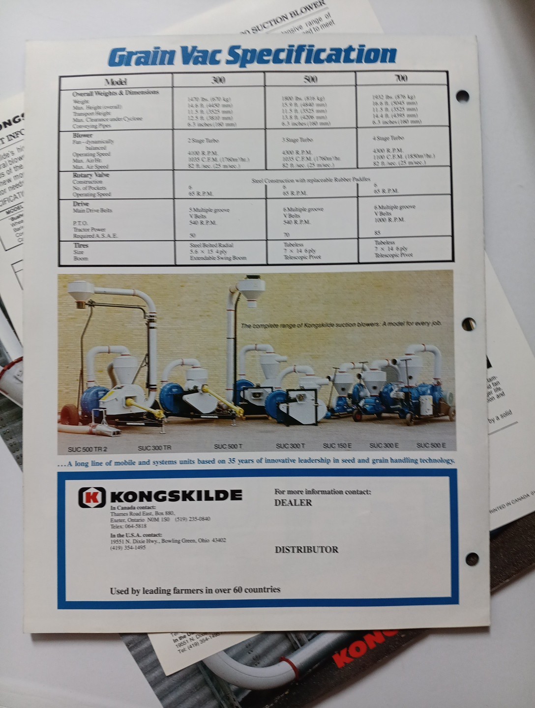 1990s Kongskilde Grain Blowers Vac Air Systems Sales Brochures Lot Of 3
