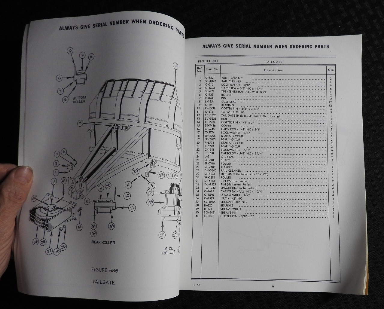 1957 LW LeTourneau-Westinghouse Model “CT Scraper” Parts Catalog Manual NOS NICE