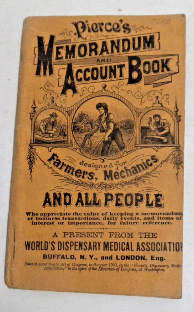 Pierce’s memorandum account book 1901/02 advertisement brochure notepad