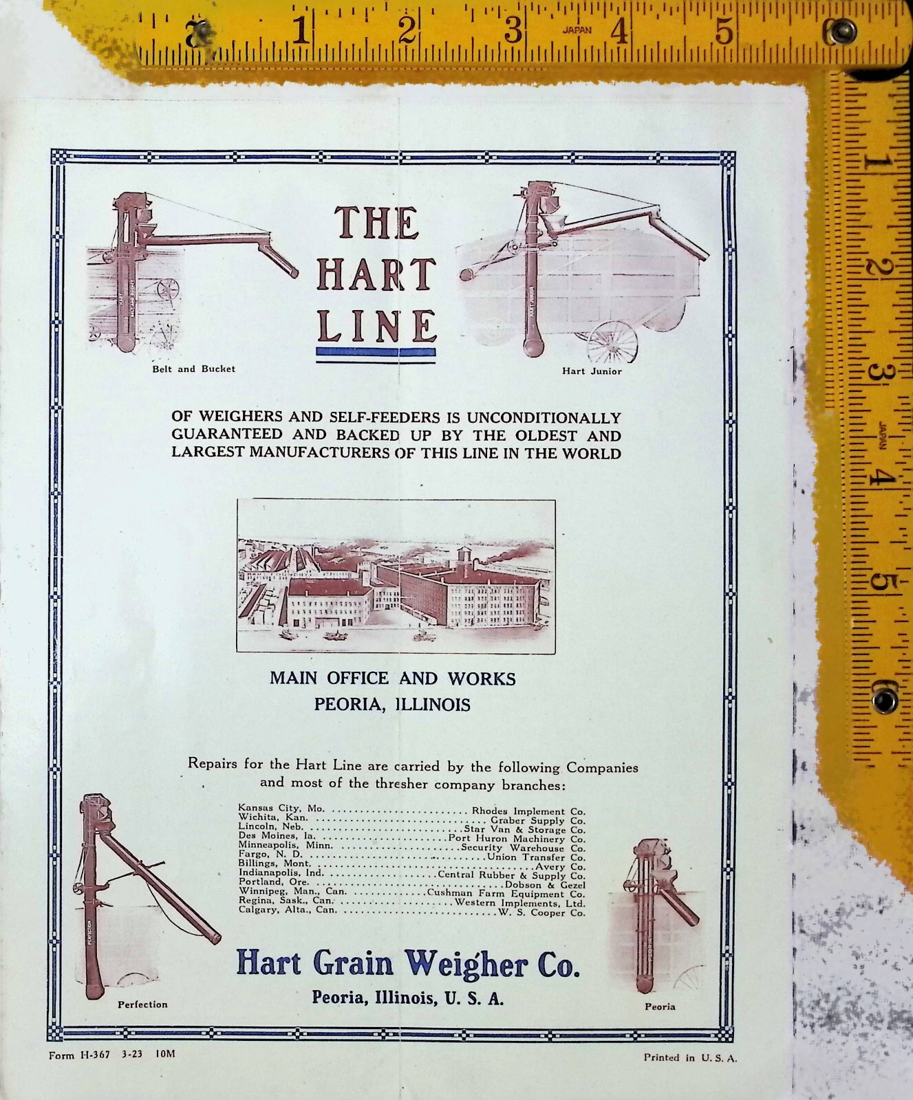 Vintage Brochure – Hart Grain Weigher Co – Hart New Model Self Feeder