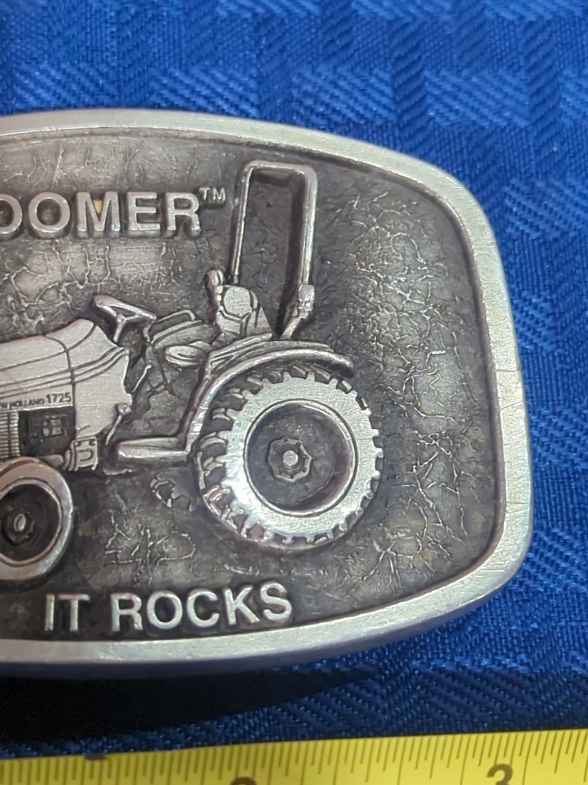 New Holland Tractor “ BOOMER IT ROCKS” Belt Buckle Spec Cast Excellent Condition