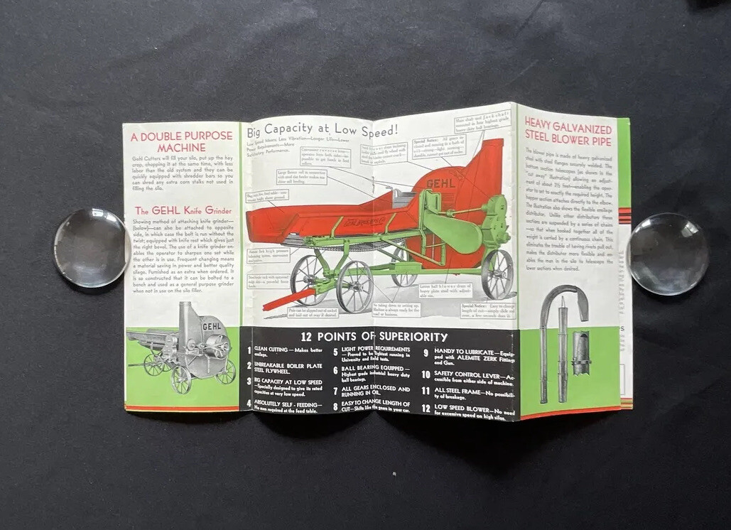 1935 Gehl Ensilage and Hay Cutters Brochure Farm Equipment West Bend Wisconsin