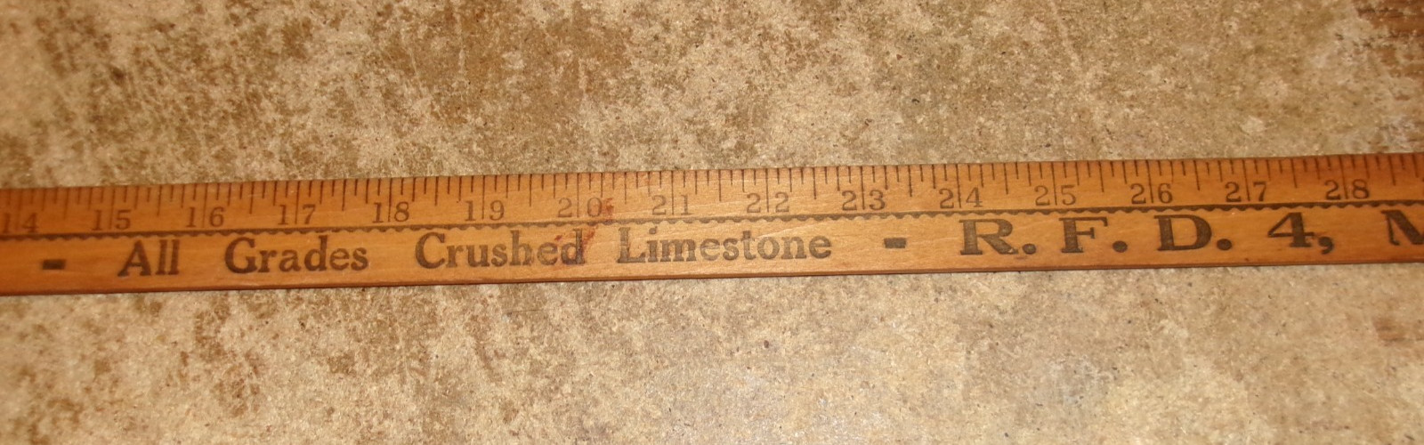 vintage 36″ wood yardstick morris limestone co. morris,il. good used