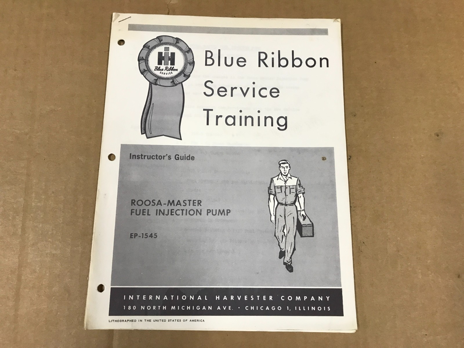 Vintage International Blue Ribbon Service Training Instructor’s Guide EP-1545