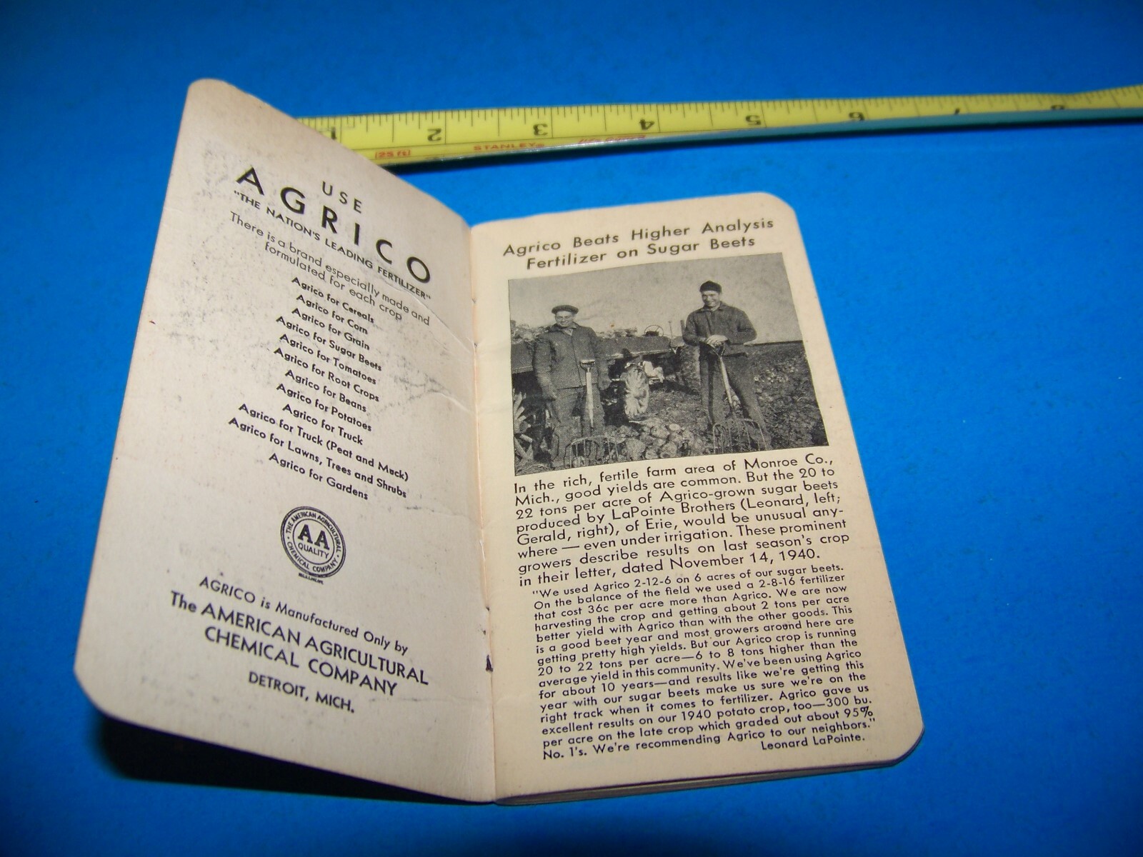 Agrico Fertilizer “Daily Reminder” Memo Booklet Vintage 1941