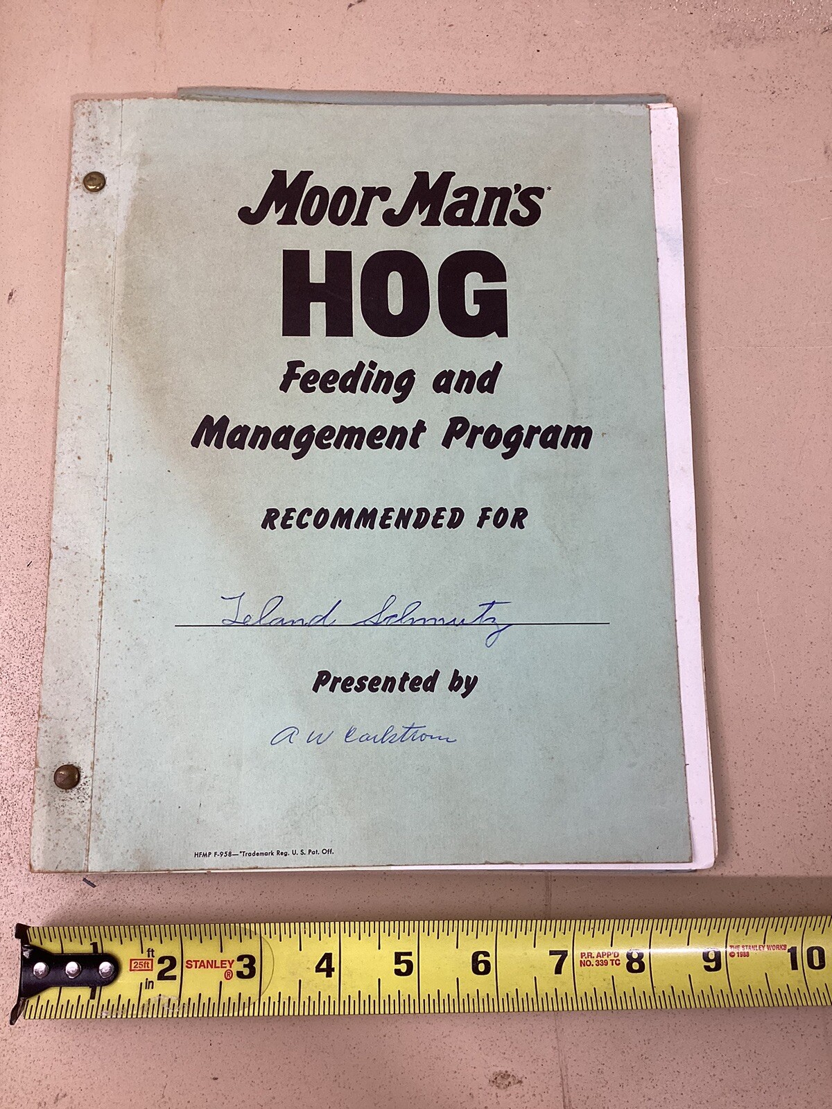 Moor Man’s Hog Feeding And Management Program Book