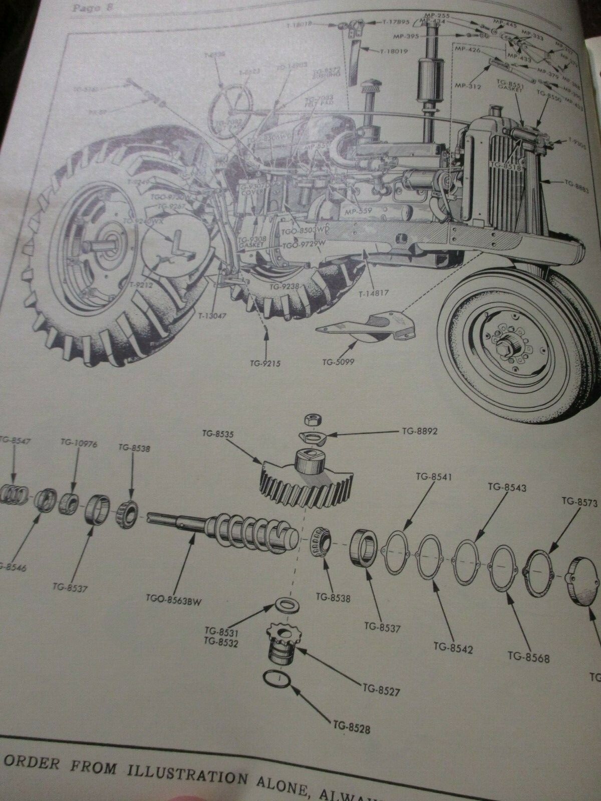 Cockshutt “Golden Eagle” Diesel Tractor Parts List 1957
