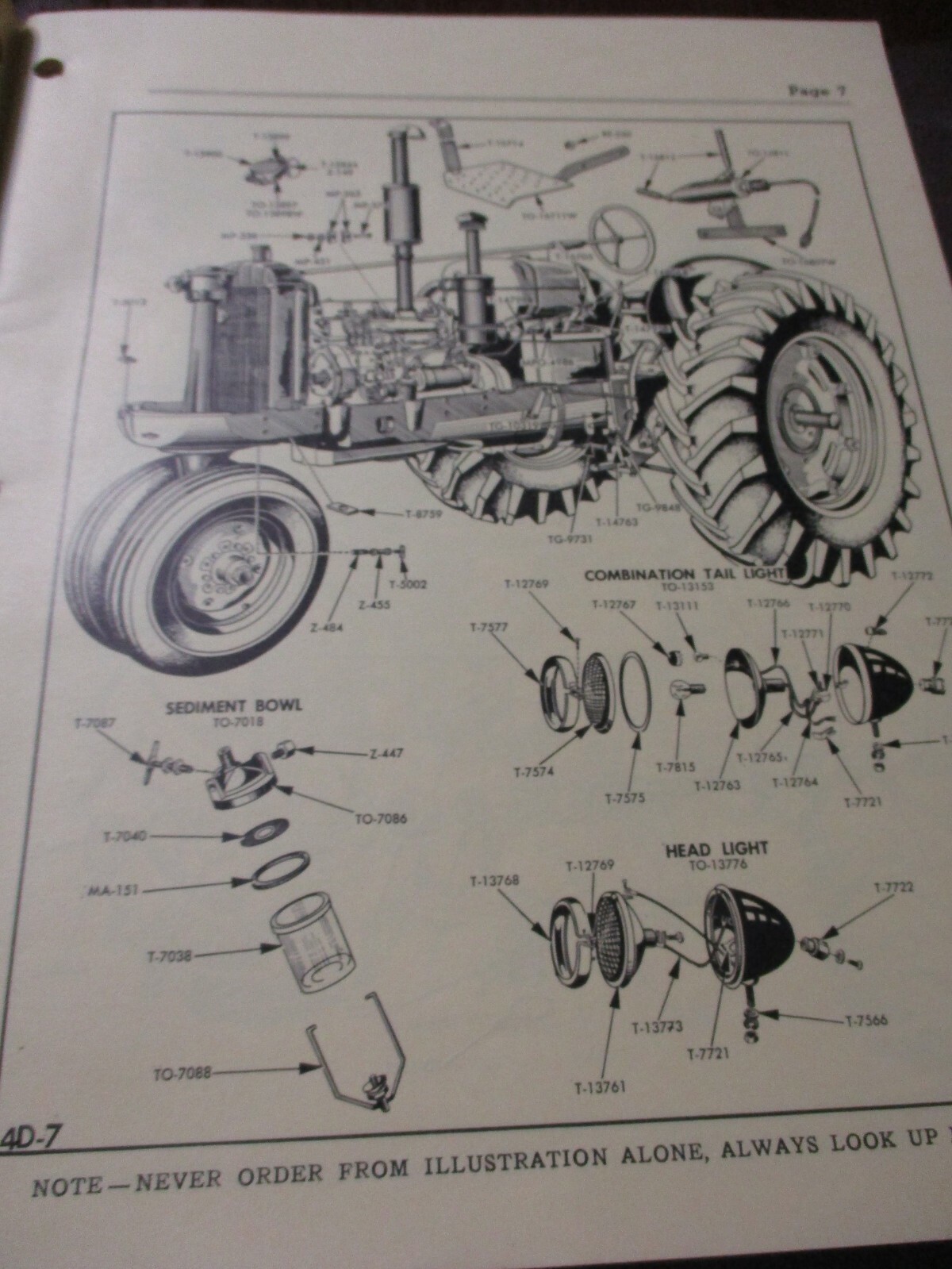 Cockshutt “Golden Eagle” Diesel Tractor Parts List 1957