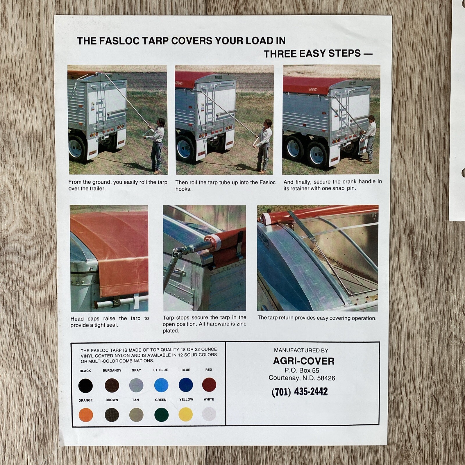 Farm Sales Brochure Lot 7 Paper Items Tarps, Auger, Trailer, Isuzu Diesel Motor