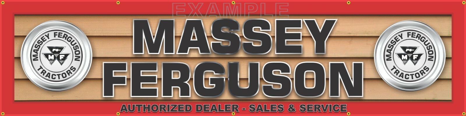 MASSEY FERGUSON TRACTOR DEALER LETTER SIGN REMAKE BANNER ART MURAL 24″ x 96″