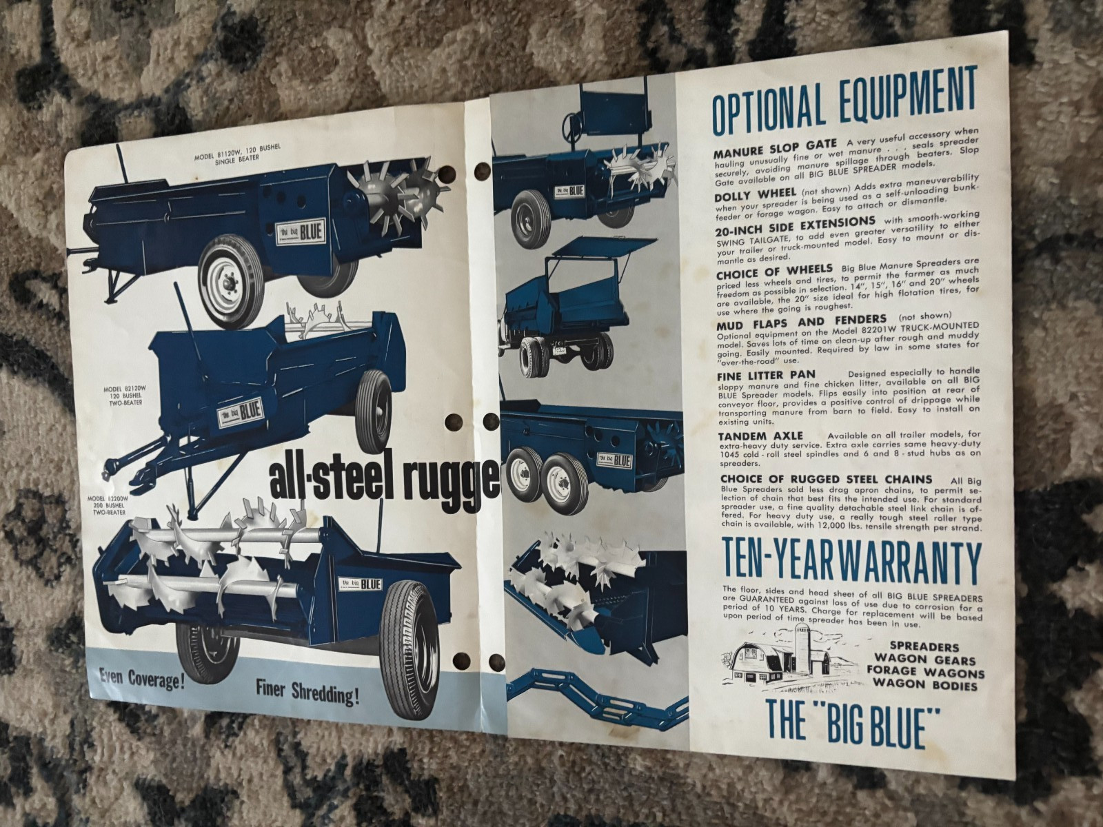 Ford Tractor Big Blue All Steel Manure Spreader Brochure DCPA26