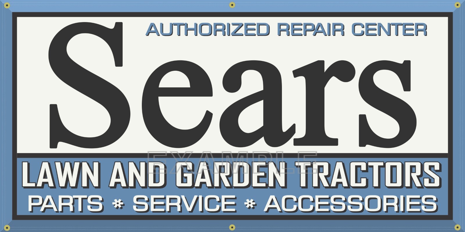 THREE BANNER DEALER LAWN AND GARDEN TRACTOR LOT GROUP DISCOUNT 2′ X 4′ AS SHOWN