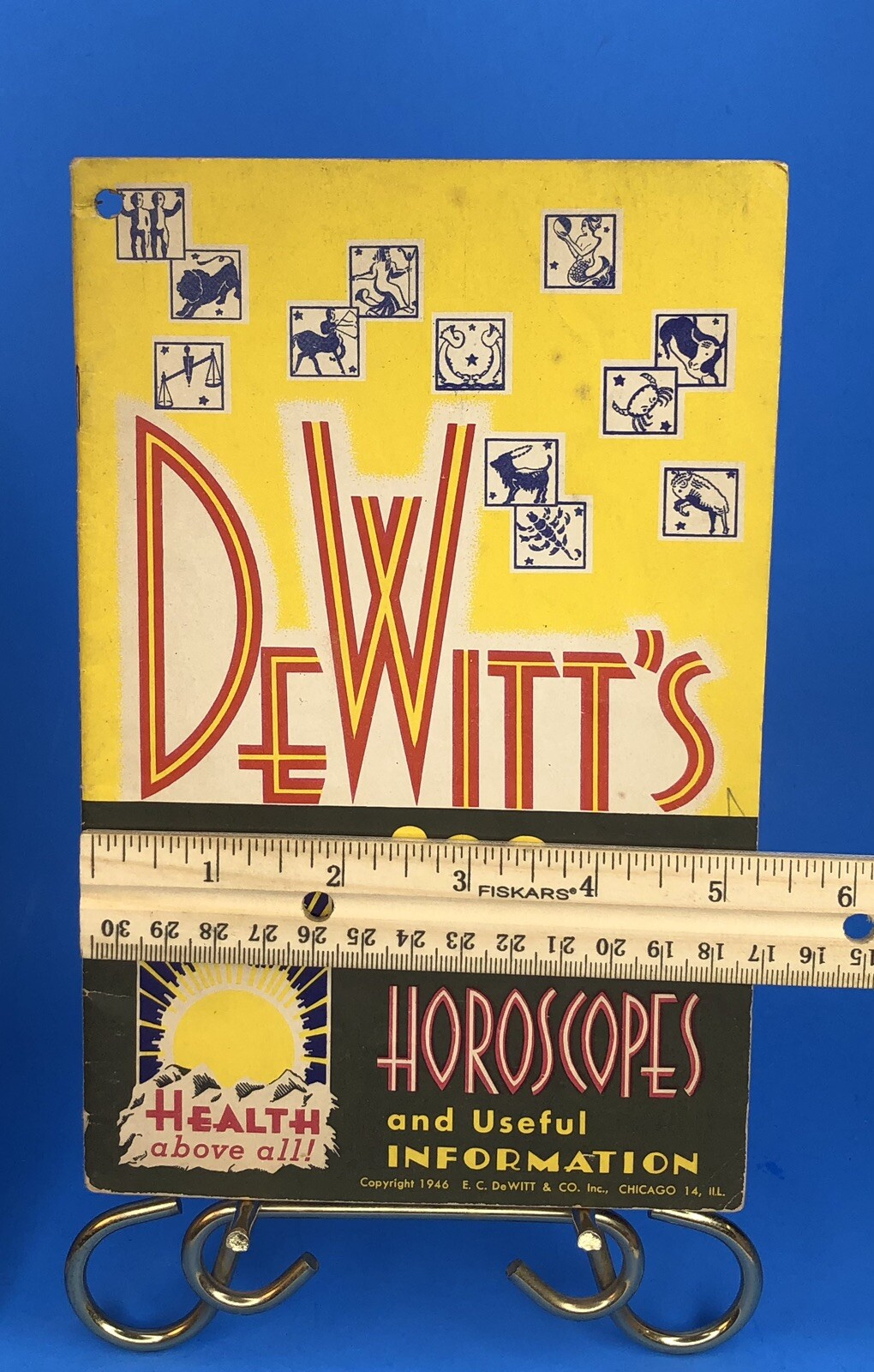 Set of 2 Vintage 1946 DeWitt’s 200 Year Calendar Horoscope Book 40s Astrology